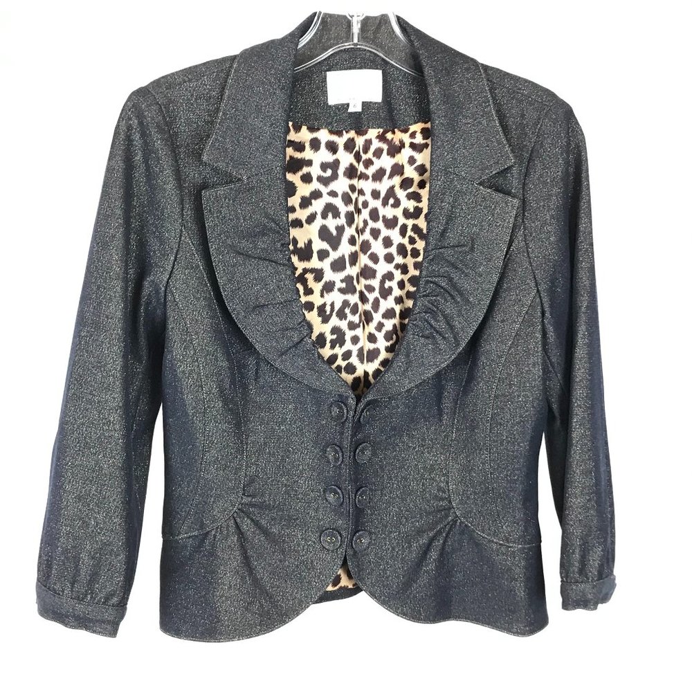 Size 6 Alberto Makali Metallic Sheen Blazer Jacket